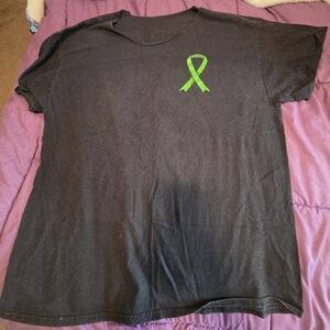 Black Tee with Green Awareness Ribbon